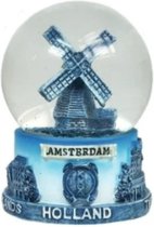 Sneeuwbol Molen Delftsblauw - Souvenir - 8 Cm - Een Stuk