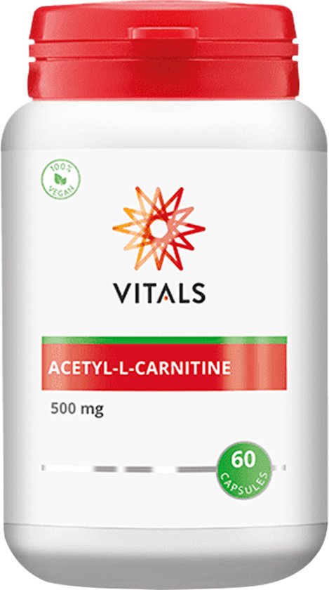 Vitals - Acetyl-L-carnitine - 500 mg - Sportvoeding - 60 Capsules - Vitals