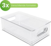 Box me - Koelkast organizer - 3 stuks - Gootsteenkast - Keukenkast - Plastic bakjes