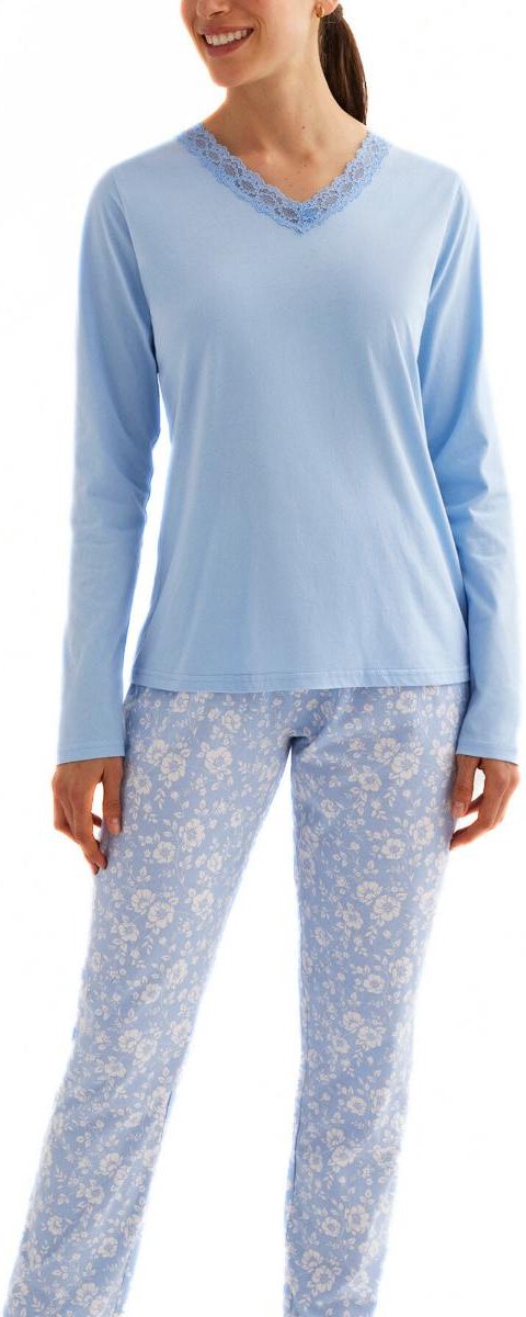 Promise Pyjama lange broek - Azul - maat 40 (40) - Dames Volwassenen - 100% katoen- N17832-117AZUL-40