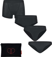Moodies menstruatie ondergoed (meiden) - bundel mix - 4 stuks - meiden - zwart - maat S (164-170) - period underwear