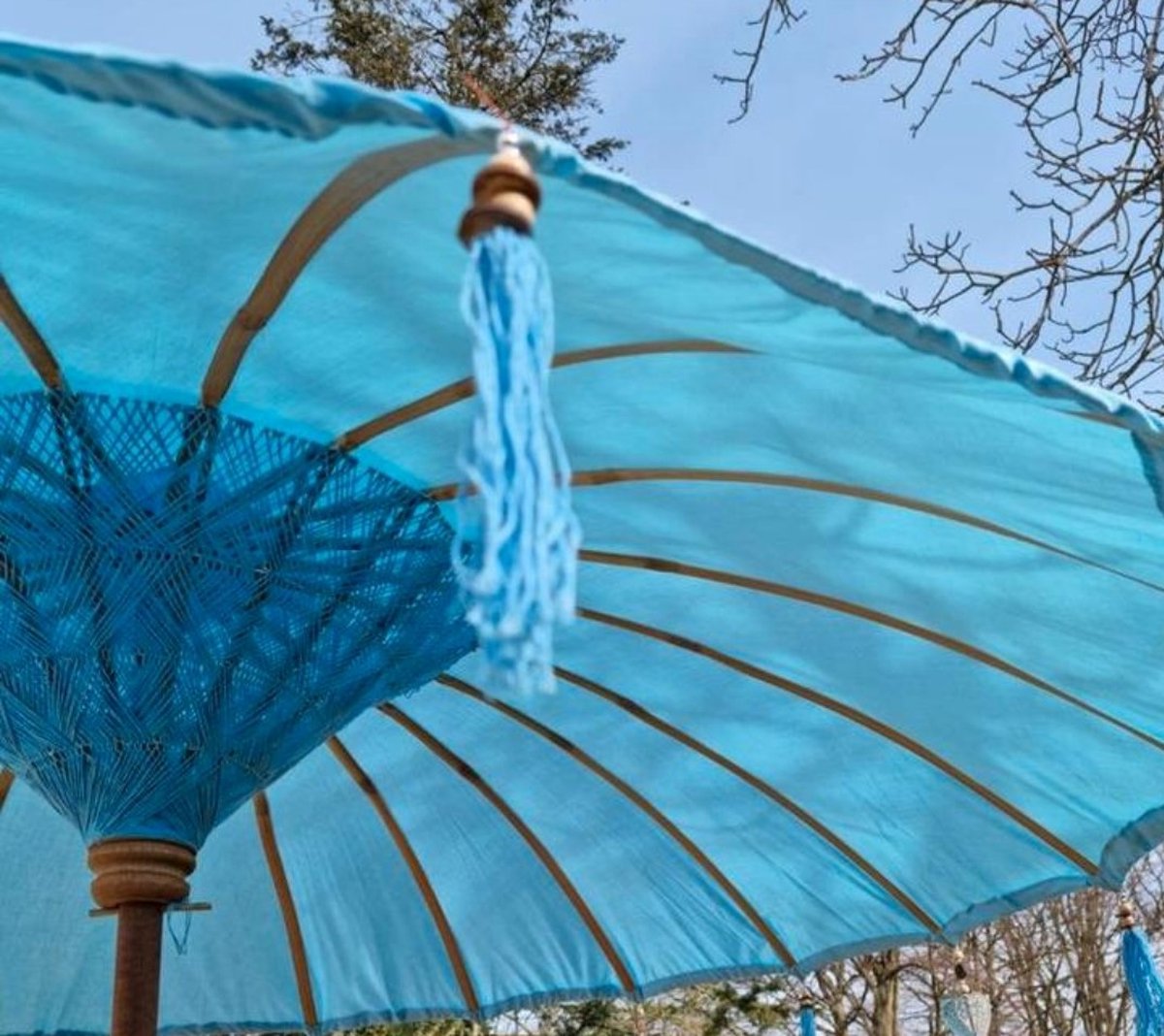 Bali/ Ibiza parasol lichtblauw +/-200cm - 