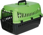 Katten Vervoersbox - Reismand Kat - Transportbox - Reistas - 45x30cm - Extra Stevig - Groen met Zwart