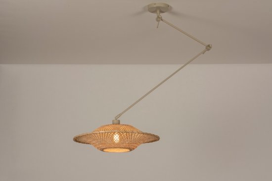 Lumidora Hanglamp 31229 - BAMBOO - E27 - Bruin - Beige - Naturel - Zand - Metaal - ⌀ 50 cm