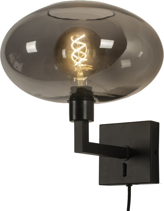 Lumidora Wandlamp 31017 - Voor binnen - OSLO - E27 - Zwart - Grijs - Metaal