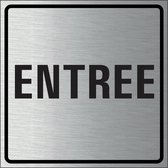 Entree bordje, geborsteld aluminium 150 x 150 mm