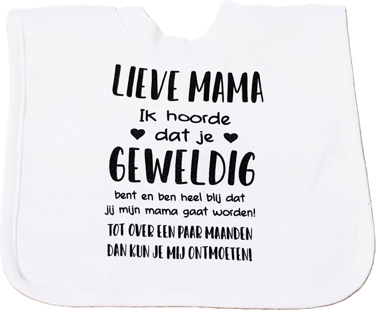 Baby slabbetje cadeau tekst mama zwangerschap bekendmaking aankondiging voor de liefste aanstaande geboorte gaat worden jullie worden zwangerschapsaankondiging je wordt moeder eerste moederdag