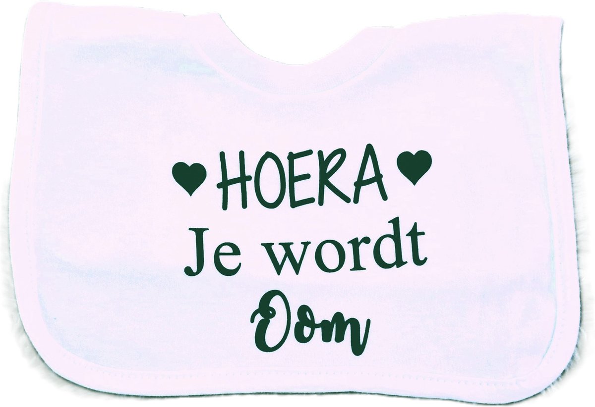 Baby slabbetje cadeau tekst hoera je wordt oom zwangerschap bekendmaking aankondiging voor de liefste aanstaande geboorte gaat worden jullie worden zwangerschapsaankondiging