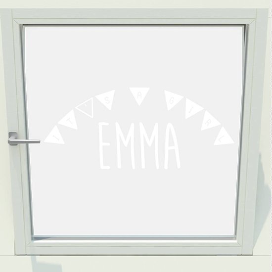 Autocollant de naissance C'est une fille avec un nom - Oranje - 140 x 60 cm - Muursticker4Sale