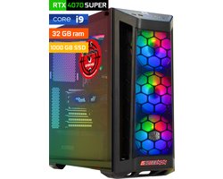 ScreenON - Game Computer / Gaming PC - Intel Core i9 - 1TB M.2 SSD - 32GB RAM - RTX 4070 Super - Windows 11