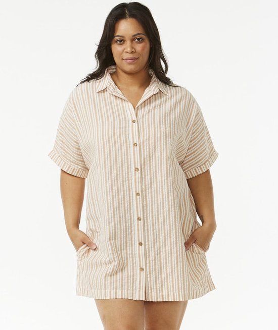 Rip Curl Follow The Sun Shirt Dress - Light Brown