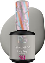 Pink Gellac 264 Lady Grey Gellak 15ml - Glanzende Grijze Gel Lak Nagellak - Gelnagels Producten - Gel Nails