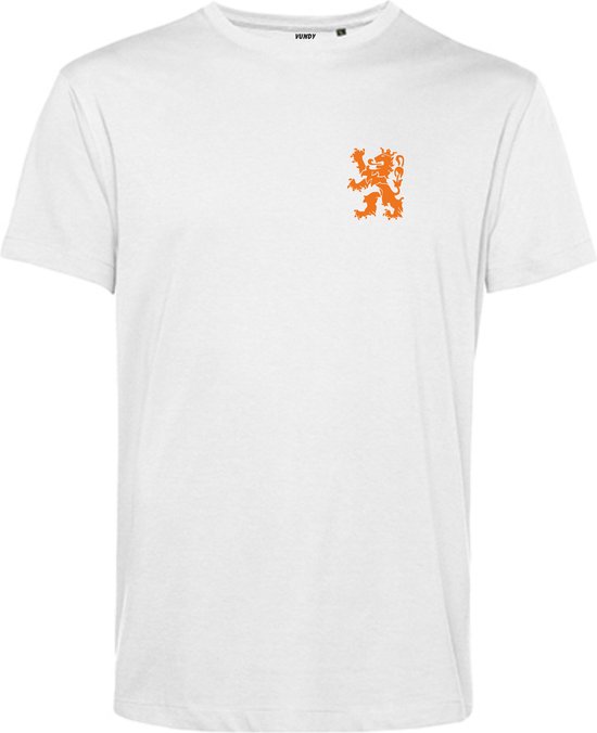 T-shirt Holland Leeuw Klein Oranje | Koningsdag kleding | Oranje Shirt | Wit | maat XS