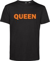 T-shirt Queen | Koningsdag kleding | Oranje Shirt | Zwart | maat XS