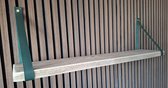 Hoexs - Porte-étagères Cuir Vert - 90 cm - Y compris le matériel de fixation de Luxe - Porte-étagères - Étagère murale - Industriel - Support d'étagère - Support d'étagère - Bibliothèque