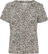 Kaffe T-shirt Kabella Jersey Blouse 10508467 Black/chalk Graphic Dot Dames Maat - M