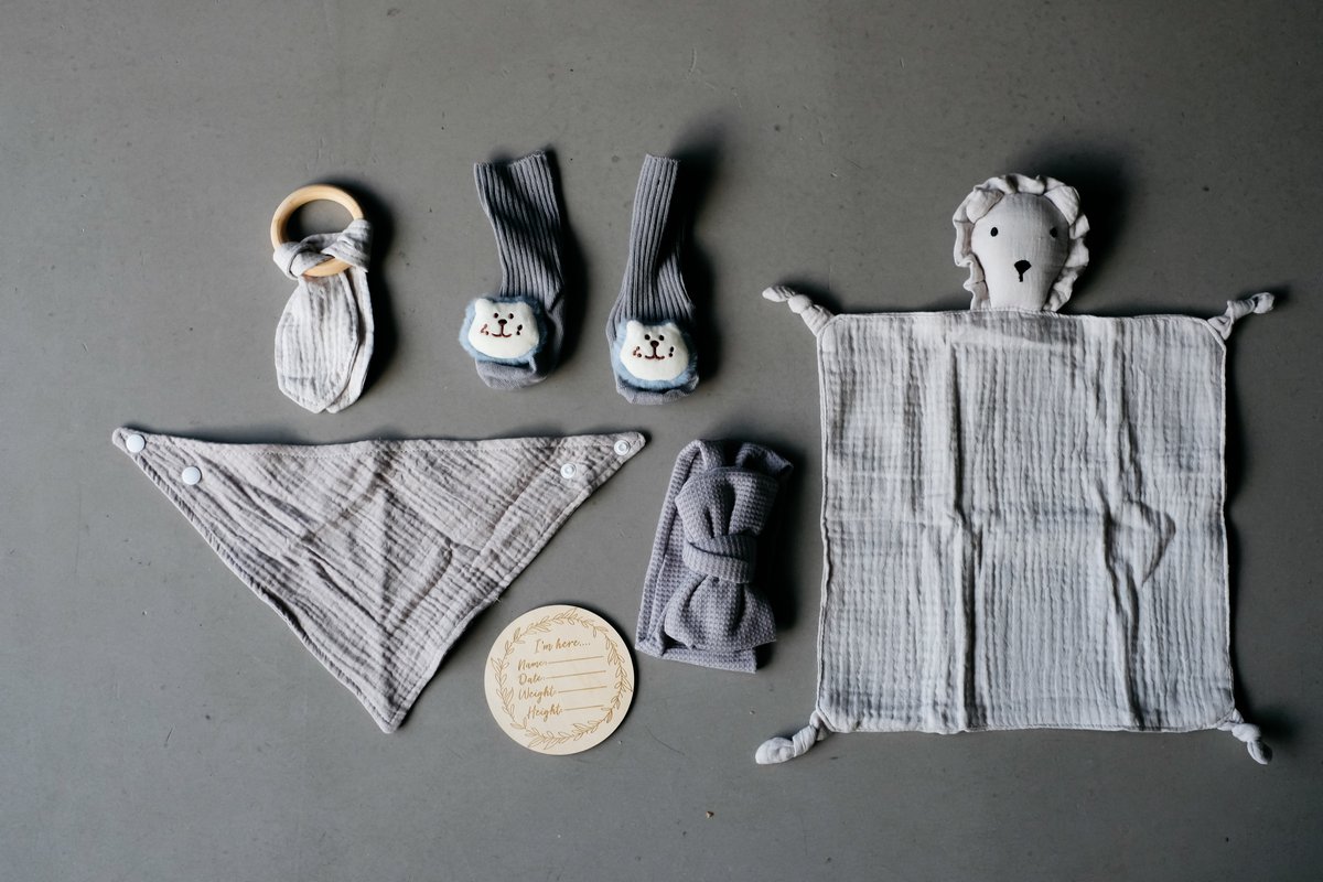 Goedkoopste The Baby Supply luxe 5-delige Geschenkset Grijs- Kraamcadeau- Babyshower- Kraampakket