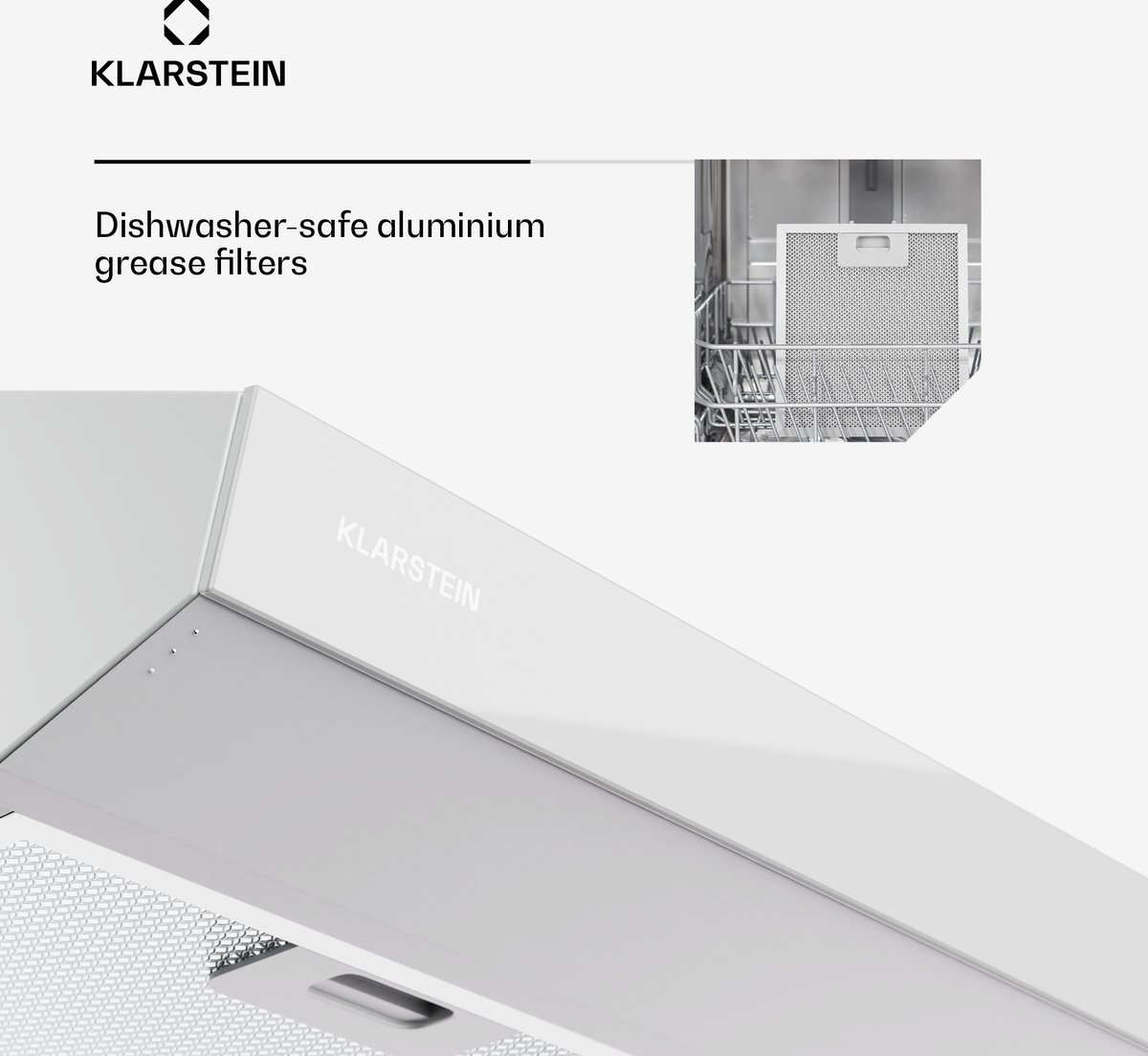 Klarstein afzuigkap, 90 cm afvoerafzuigkap, afzuigkap met filter, vaatwasmachinebestendig, LED-verlichting en touchscreen bedieningspaneel, stille afzuigkap met een luchtdebiet van 192 m³/u, efficiënte roestvrijstalen afzuigkap