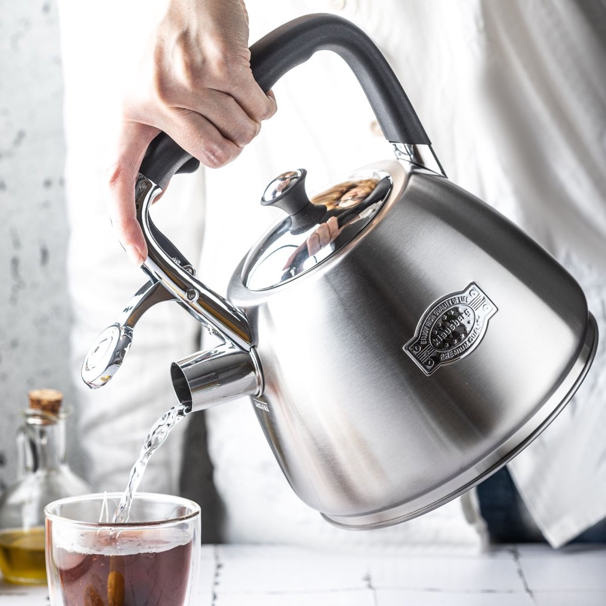Klausberg KB-7612 - fluitketel - 3 Liter - rvs - alle warmtebronnen - Zilverkleurig