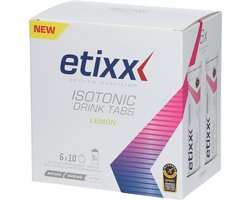 Etixx Isotonic Drink Tabs - Sports Nutrition - Sportdrank - 6X10 tabletten - Limoen - Handige Bruistablet - Extra Natrium (643mg/liter) - Gemakkelijk mee te nemen onderweg