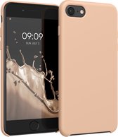 kwmobile telefoonhoesje geschikt voor Apple iPhone SE (2022) / iPhone SE (2020) / iPhone 8 / iPhone 7 - Hoesje met siliconen coating - Smartphone case in pastelkleurige perzik