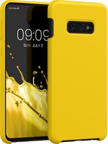 kwmobile telefoonhoesje geschikt voor Samsung Galaxy S10e - Hoesje met siliconen coating - Smartphone case in stralend geel