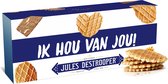 Jules Destrooper Parijse Wafels - "Ik hou van jou! / Je t'aime!" - 2 dozen met Belgische koekjes - 100g x 2