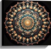 Canvas - Mandala - Figuren - Vormpjes - Kleuren - 40x40 cm Foto op Canvas Schilderij (Wanddecoratie op Canvas)