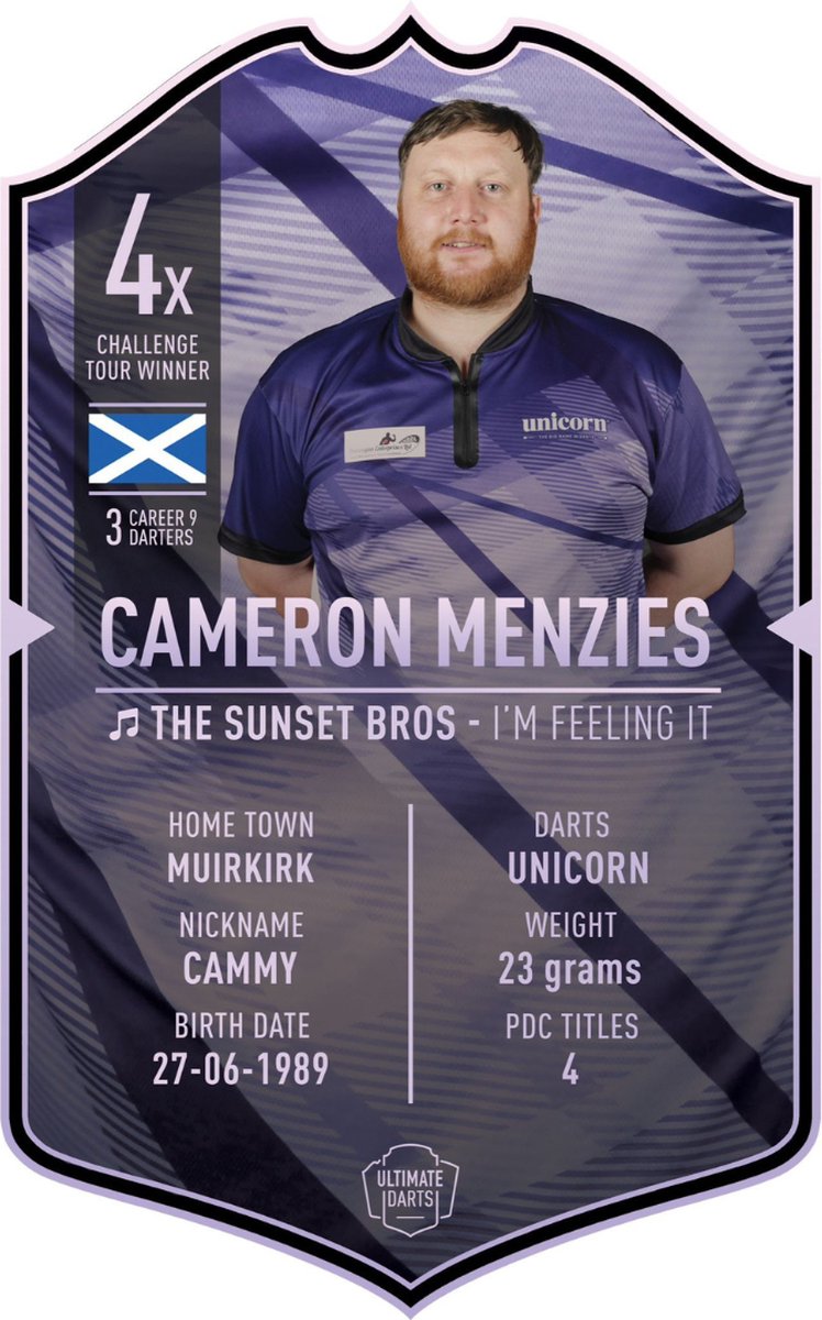 Ultimate Card Cameron Menzies | 37x25cm Dart Poster