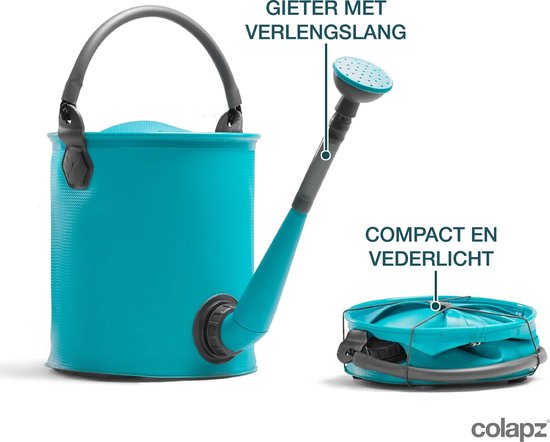 Colapz Opvouwbare Emmer en Gieter 9L - Jerrycan met Kraantje 7 tot 9 liter - Emmer met Deksel Afsluitbaar - Blauw - BPA-vrij - 27 x 22 x 22 cm - Kamperen met Caravan en Camper in 2025 van Merkloos — afbeelding 2