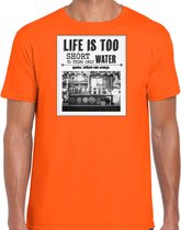 Bellatio Decorations Koningsdag verkleed T-shirt voor heren - vintage poster - oranje - feestkleding XXL