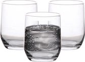 LAV Waterglazen tumblers Elvia - transparant glas - 6x stuks - 315 ml - drinkglazen/sapglazen