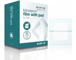 Klinion Kliniderm Film met Pad wondpleister steriel 5x7,2cm Klinion