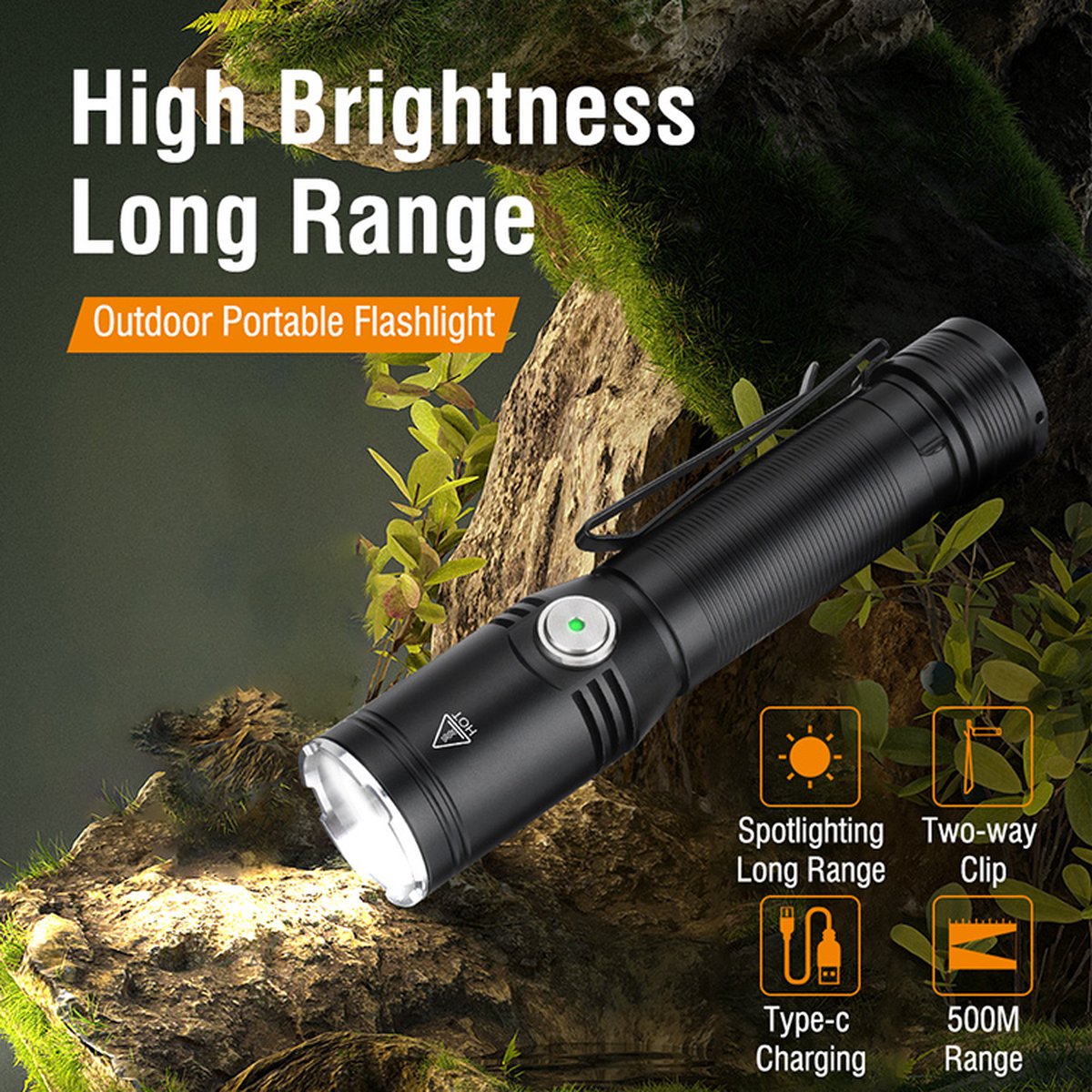 Krachtige Zaklamp - Home Lighting - Noodverlichting Mini Witte Laser Zaklamp - Oplaadbaar -1080 Lumen