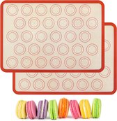 Bakmat, siliconen macarons bakmat met 30 gaten, herbruikbare anti-aanbak, deegmat, bakonderlegger, voor macaron/cake/brood, pizza, 2 stuks