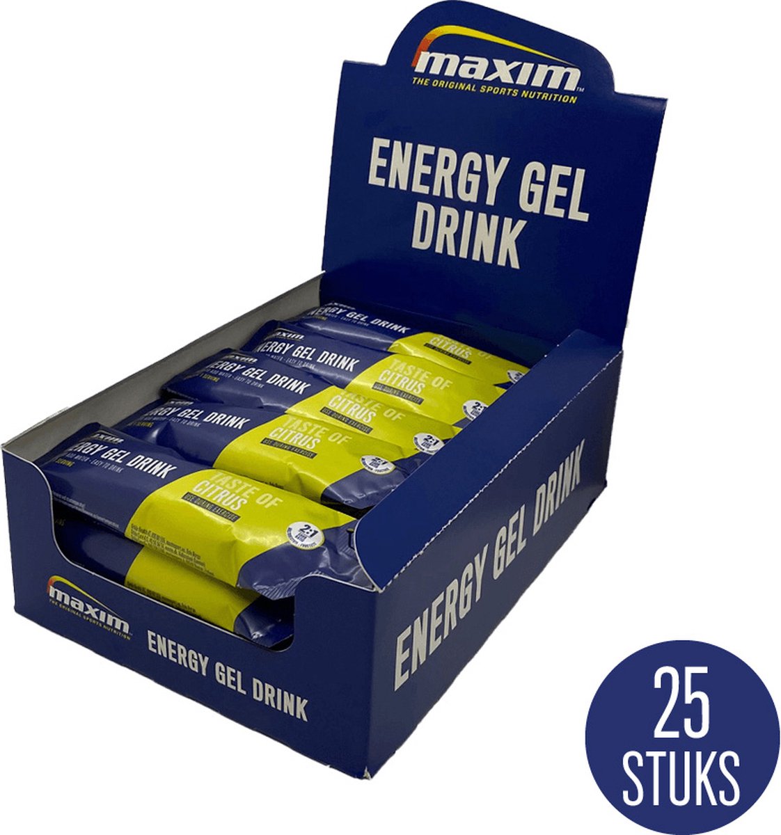 Goedkoopste Maxim Energy Gel Drink Citrus - 25 x 60ml - Isotone - Sportgel met frisse citrussmaak - Sportvoeding