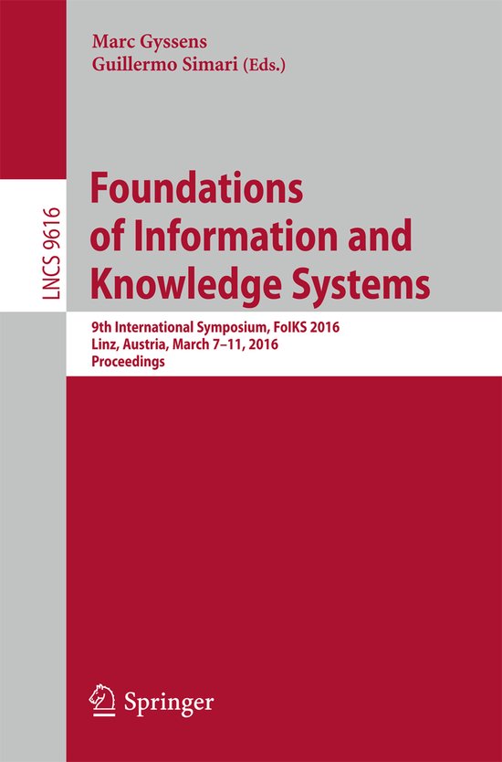 Foundations of Information and Knowledge Systems - cover