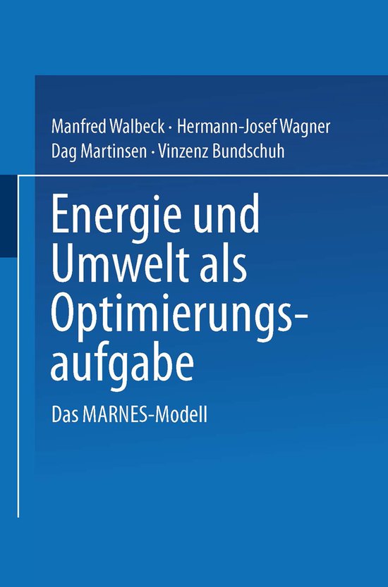 Energie Und Umwelt ALS Optimierungsaufgabe - cover