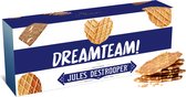 Jules Destrooper Natuurboterwafels met opschrift "Dreamteam!" - 2 dozen met Belgische koekjes - 100g x 2