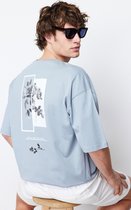 Trendyol TMNSS21TS1223 Volwassenen Mannen T-shirt Single pack - Grau - XS