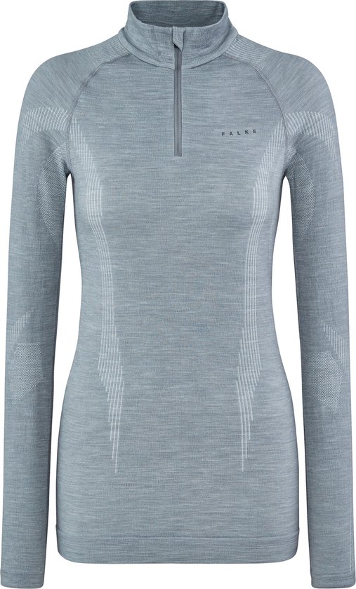 FALKE dames lange mouw shirt Wool-Tech - thermoshirt - grijs (grey-heather) - Maat: XL
