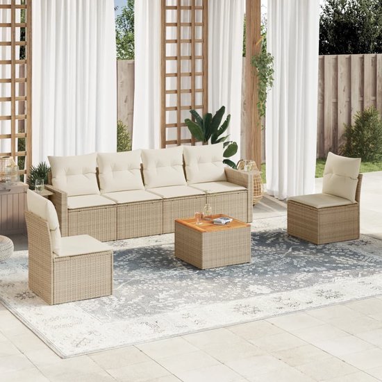 vidaXL-7-delige-Loungeset-met-kussens-poly-rattan-beige
