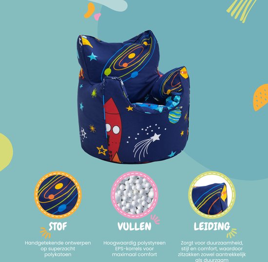 Ready Steady Bed Chaise haute pour Enfants Meubilair confortable pour Kinder Siège à l'épreuve des enfants Canapé de salle de jeux Conception ergonomique Chaise pouf pour enfants | Chaise enfant | Siège d'enfant