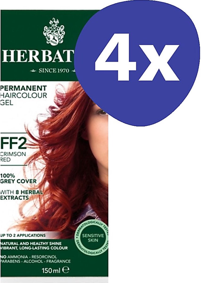 Herbatint Haarverf - Karmozijnrood (4x 150ml)