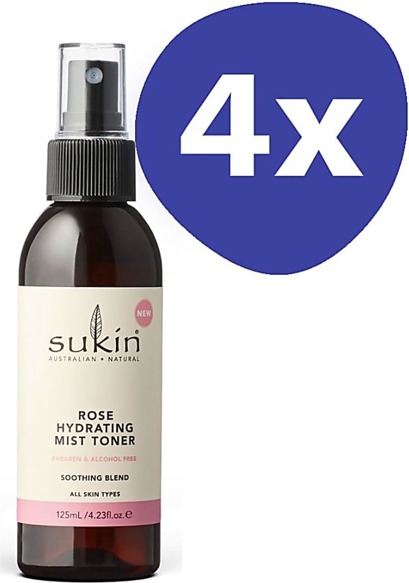 Sukin Hydrating Mist Toner - Rose (4x 125ml)