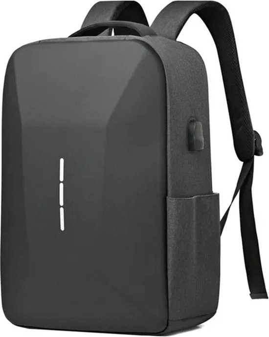 Momentum® - Laptop Rugzak - Anti-Diefstal - Rugzak Heren - Voor business en studie - Met USB oplader - Wachtwoordbeveiliging- Hardshell design - 35L - Zwart