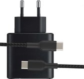 Snellader + USB C naar USB C Kabel 2 Meter - Geschikt voor S24,S23,S22,A55,A54,A53,A75,A74,A73 - Lader Oplader Stekker USB-C Type C