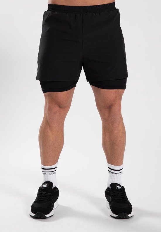 Gorilla Wear Cortez 2-in-1 Shorts - Zwart - 2XL