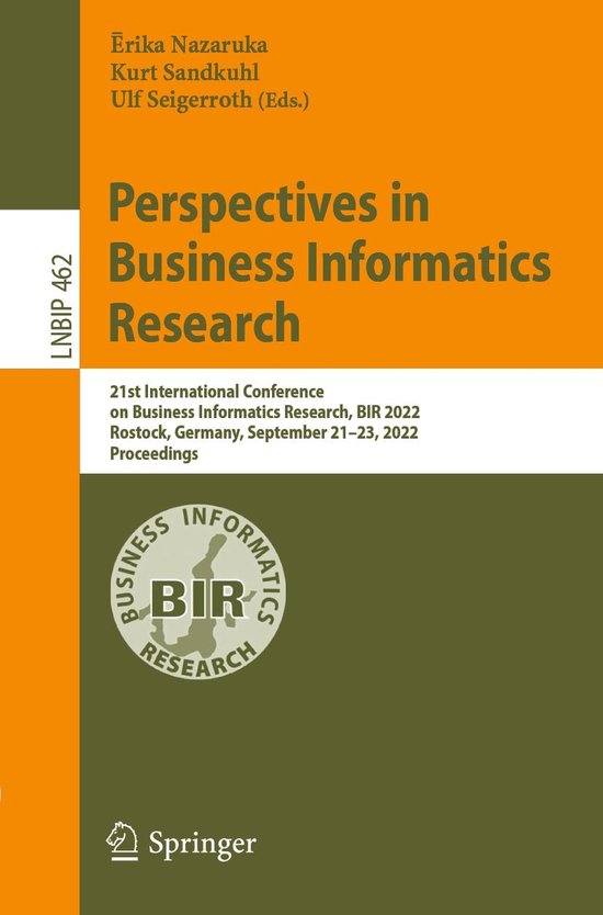 Lecture Notes in Business Information Processing 462 - Persp ... - cover