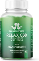 Plantpowders® - Vitamine Gummies - Relax CBD - 60 Gummies - Vegan & Suikervrij - Kiwi Smaak